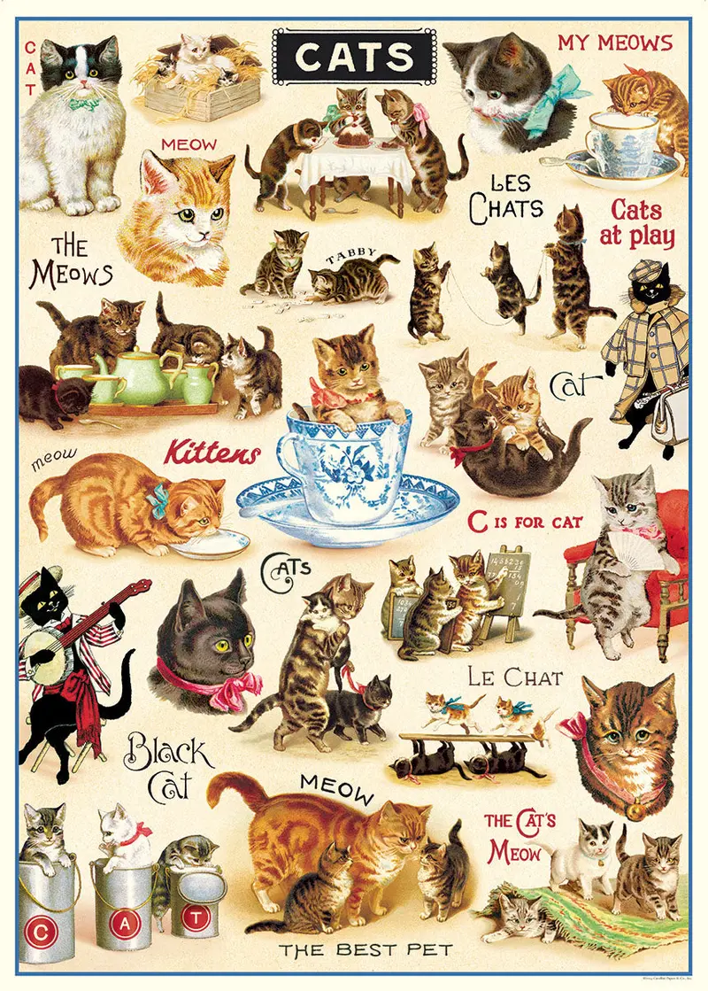 Cavallini & Co. Vintage Cats Collage Decorative Paper 1