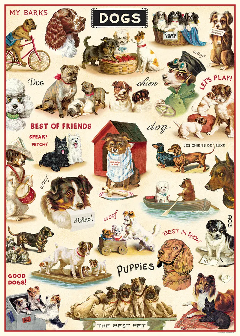 Cavallini & Co. Vintage Dogs Collage Decorative Paper 1
