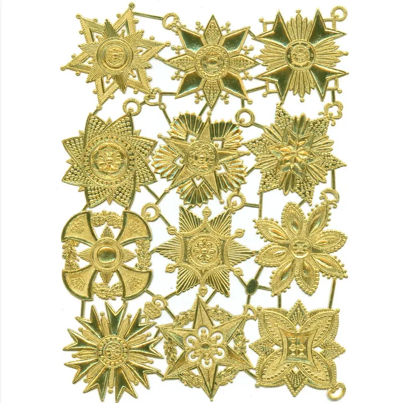 Dresden Ornaments- Sheet Of 12- Gold Or Silver 1
