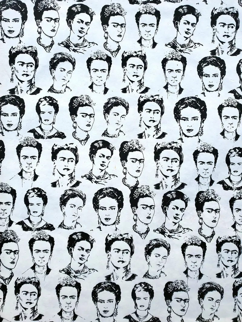 Frida Khalo Lokta Paper- Black On Cream 1