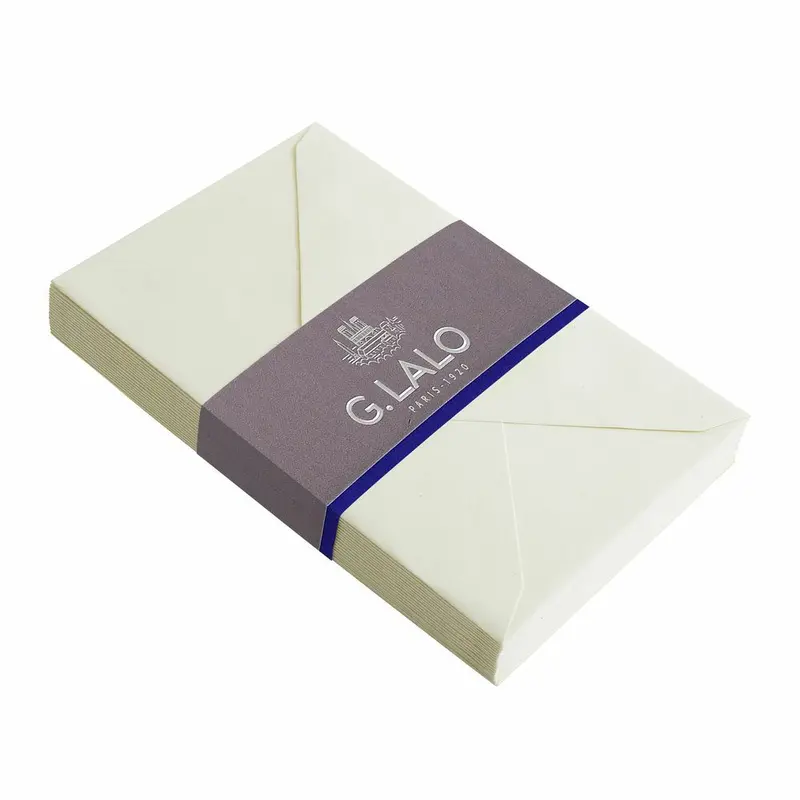 G. Lalo C6 Size Ivory Colored Gummed Envelopes- Pack Of 25 (Fits A5 Size Paper) 1