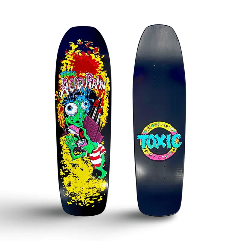 Hand Painted Acid Rain Shovel-Nose Skateboard Deck 1