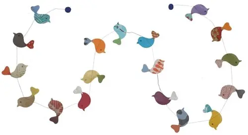 Handmade Lokta Paper Garland- Bird 1