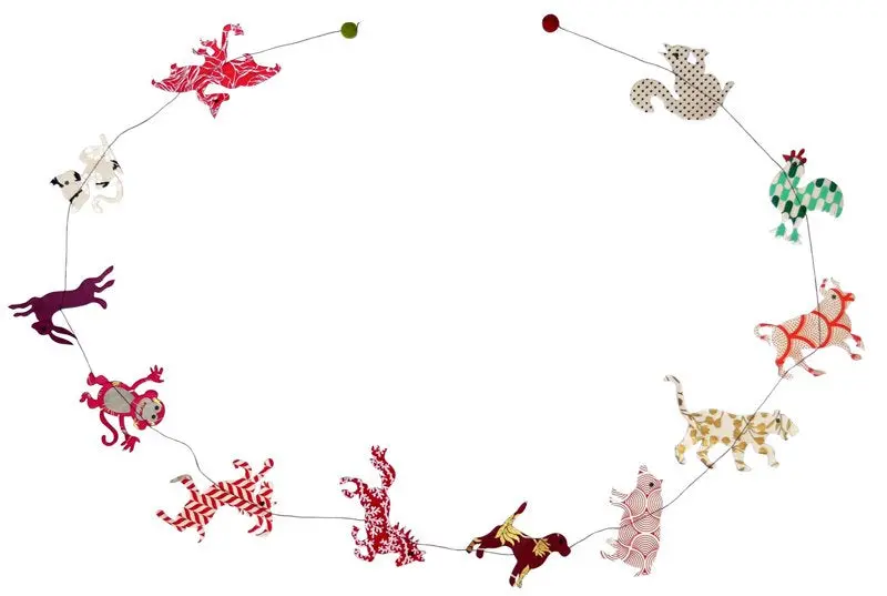 Handmade Lokta Paper Garland- Chinese Zodiac 1