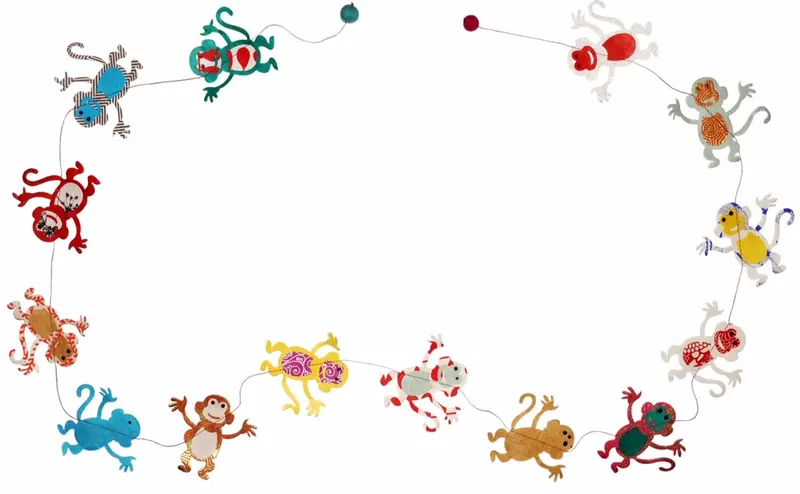 Handmade Lokta Paper Garland- Monkey 1