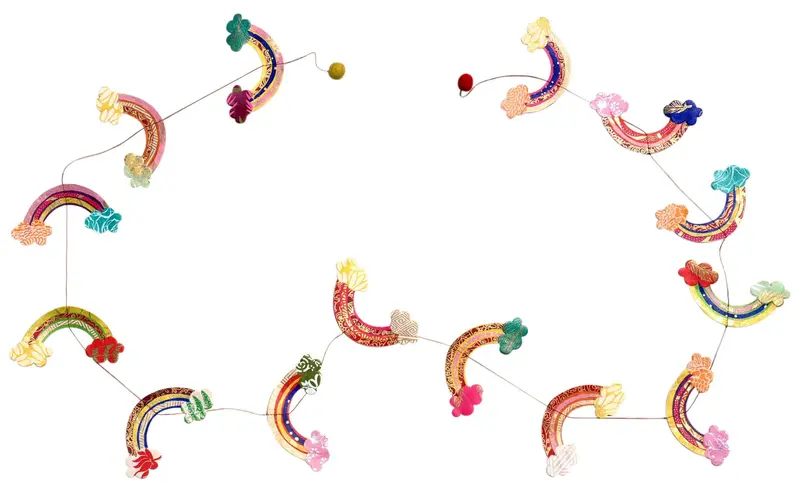 Handmade Lokta Paper Garland- Rainbow 1
