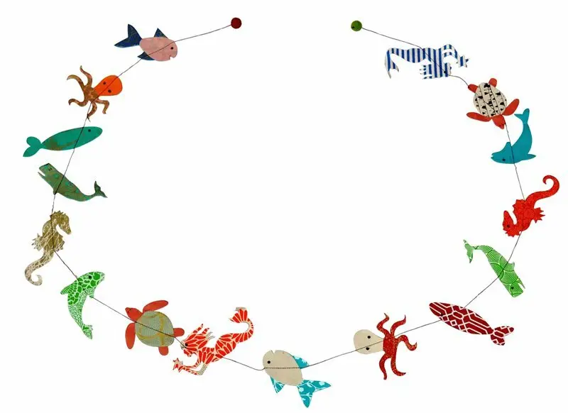 Handmade Lokta Paper Garland- Sea Life 1