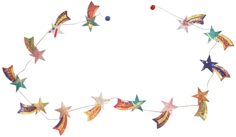 Handmade Lokta Paper Garland- Shooting Stars 1