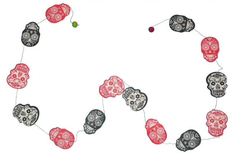 Handmade Lokta Paper Garland- Sugar Skull 1