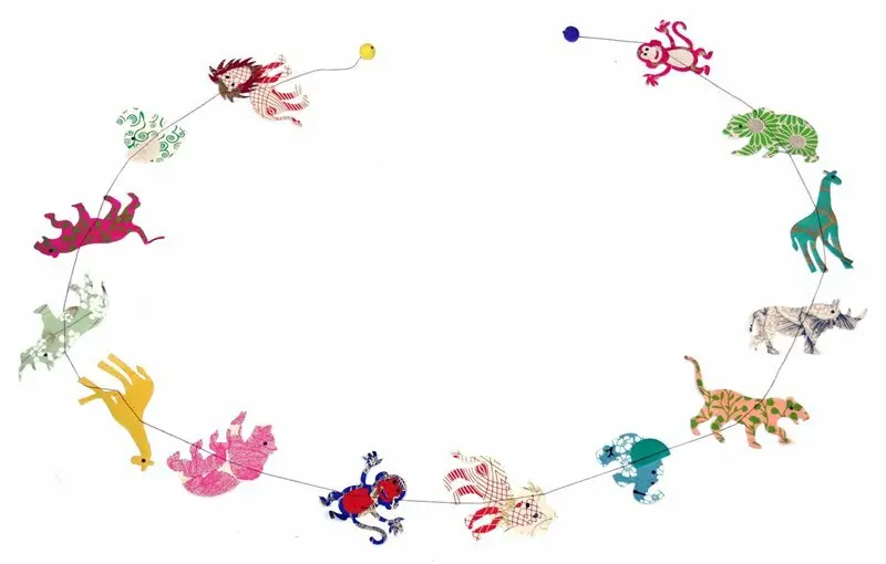 Handmade Lokta Paper Garland- Zoo Animals 1