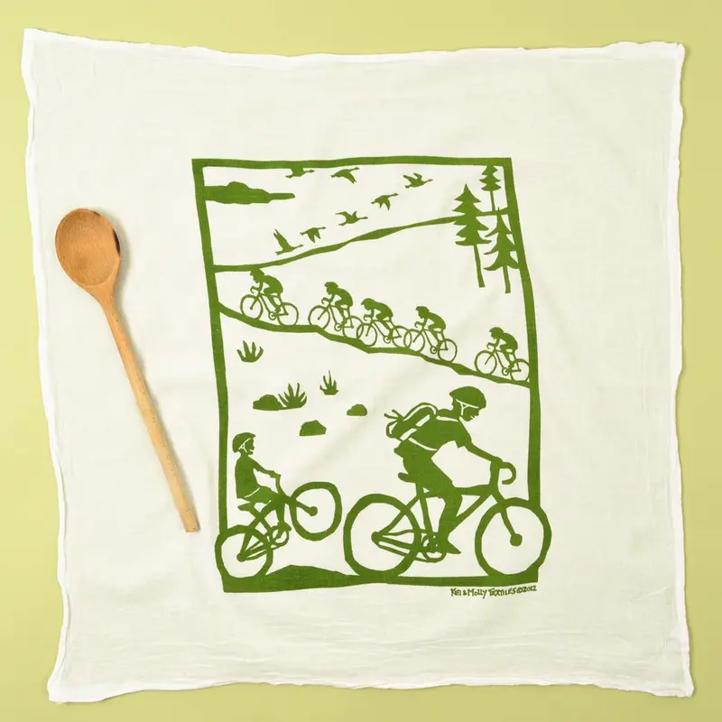 Kei & Molly Flour Sack Cotton Tea Towel- Bikes 1