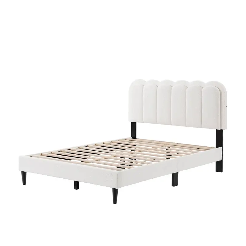 Lambswool Petal Headboard Bed Frame 1