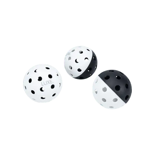 Luxe Black & White Pickleballs - Pack Of 3 1