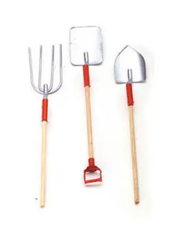 #Ma1034 1/12 Red Garden Tool Set, 3 Pc 1