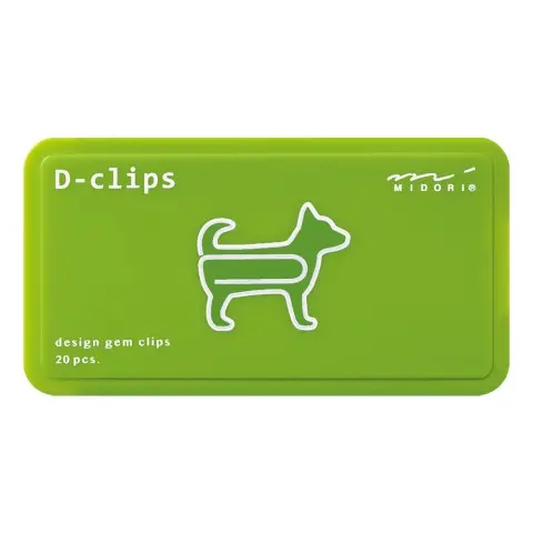 Midori D-Clips- Dog- Box Of 20 Paper Clips 1