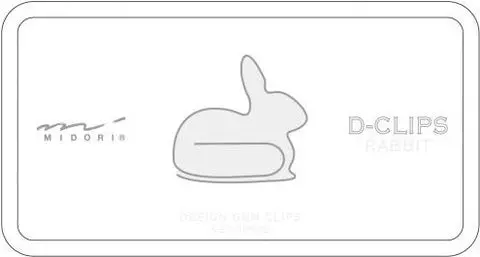 Midori D-Clips- Rabbits- Box Of 20 Paper Clips 1