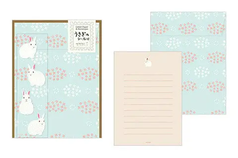 Midori Rabbit Letter Set With Stickers- Set Of 4 1