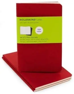 Moleskine Cahiers Plain Notebook Set- Red Pocket 1
