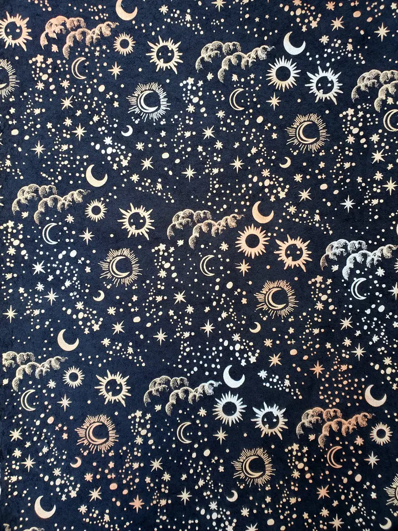 Night Sky Lokta Paper- Gold & Silver On Black 1