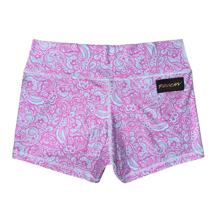 Peachy Athletic Elixir Shorts - Neon Lace 1