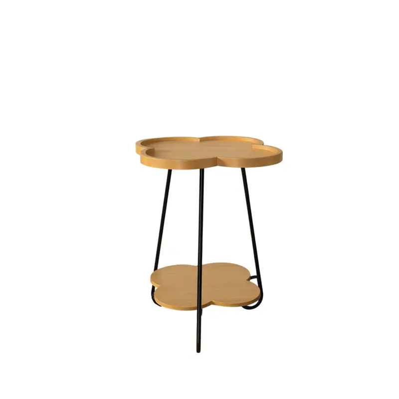 Petal Shape Accent Side Table - Acacia Wood 1