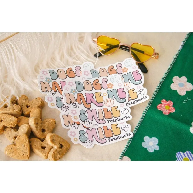 Petphoria Dogs Make Me Smile Sticker 1
