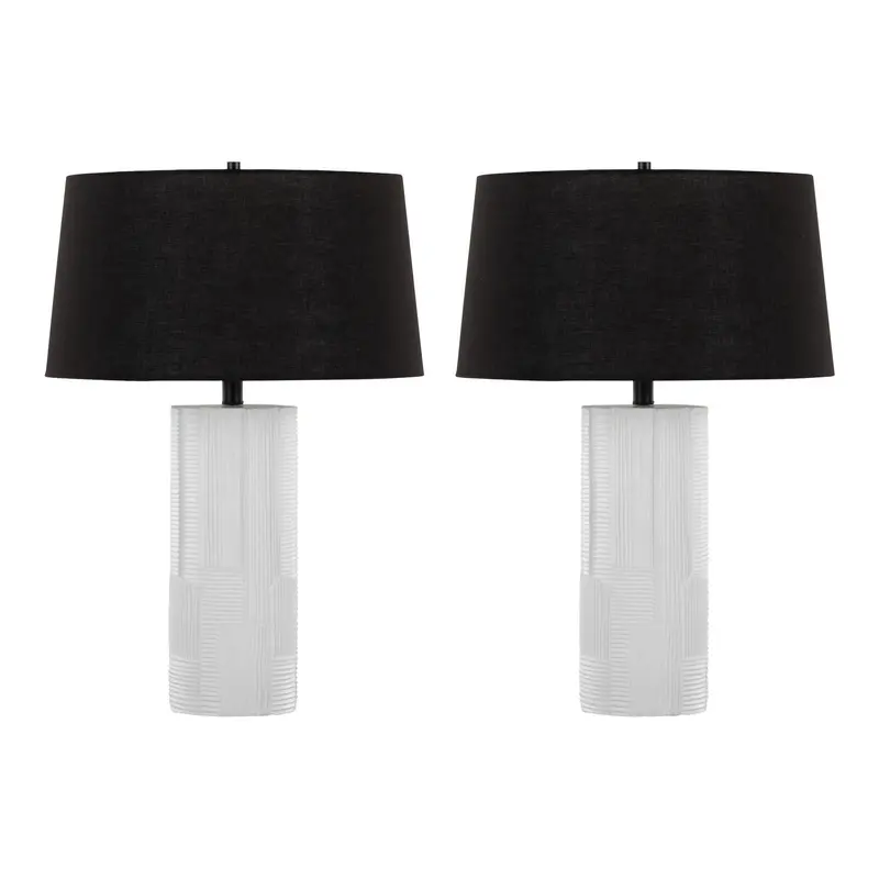 Petra 26" Contemporary Polyresin Table Lamp In Cream And Black - Set Of 2 1