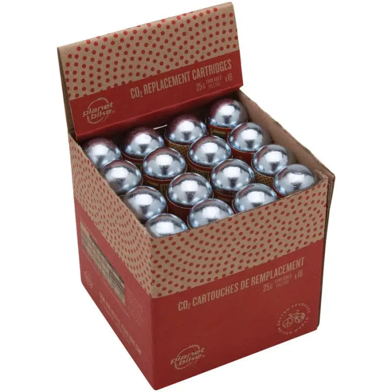 Planet Bike 25G Threaded Co2 Cartridge: Box Of 16 1
