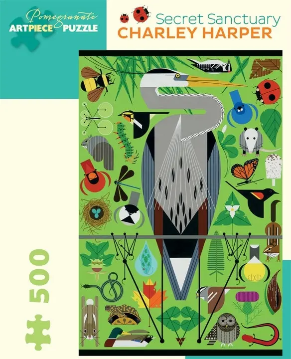 Pomegranate Charley Harper "Secret Sanctuary" 500 Piece Puzzle 1