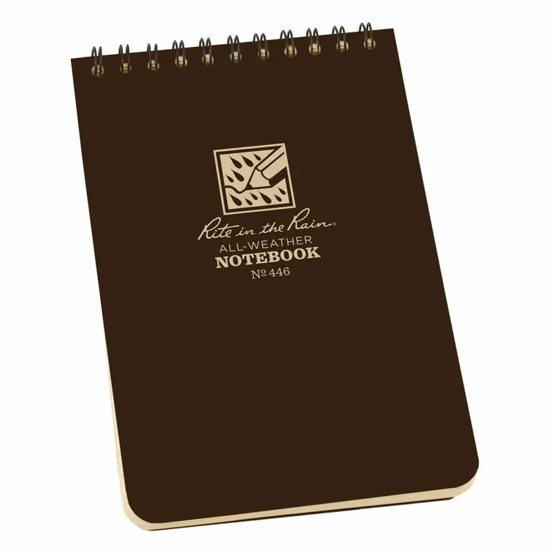 Rite In The Rain Spiral Notebook- Brown- 4X6 1