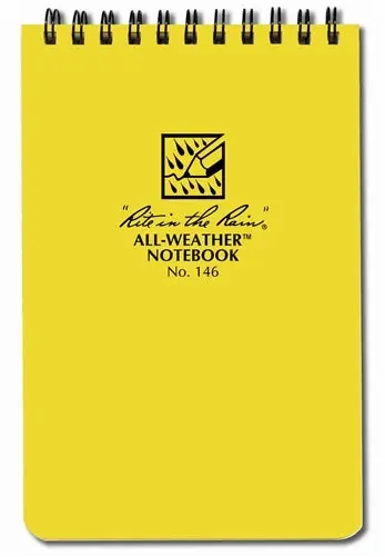 Rite In The Rain Spiral Notebook- Yellow- 4X6 1