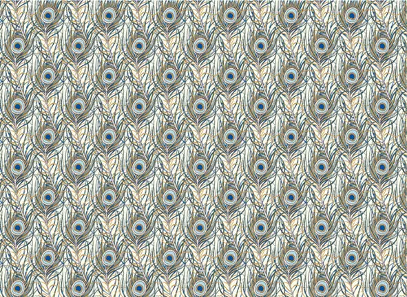 Rossi 1931 Italian Decorative Paper- Blue Peacock Feathers 1