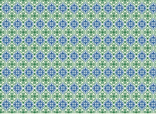 Rossi 1931 Italian Letterpress Paper- Blue And Green Medallions 1