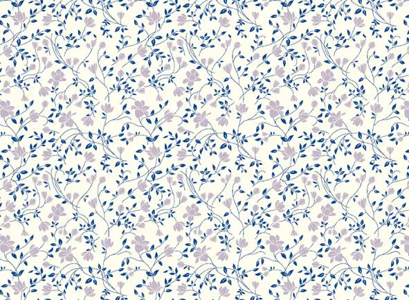 Rossi 1931 Italian Letterpress Paper- Purple Flowers On Cream 1