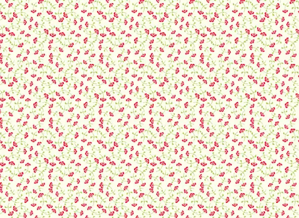 Rossi 1931 Italian Letterpress Paper- Red Flowers On Cream 1