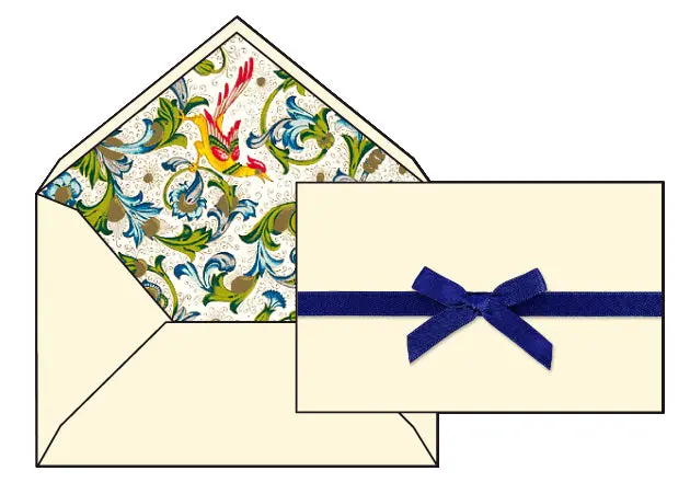 Rossi 1931 Mini Card Set With Florentine Bird Lined Envelopes- 2.5 By 3.75 Inches 1
