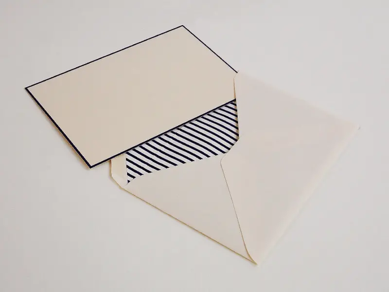 Rossi 1931 Stationery Set- Flat Card And Lined Envelope- Blue- 4.5 By 6.5 Inches 1