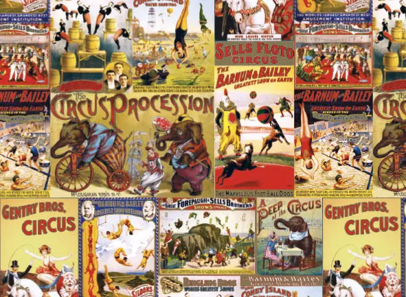 Rossi 1931 Vintage Circus Collage Italian Paper 1