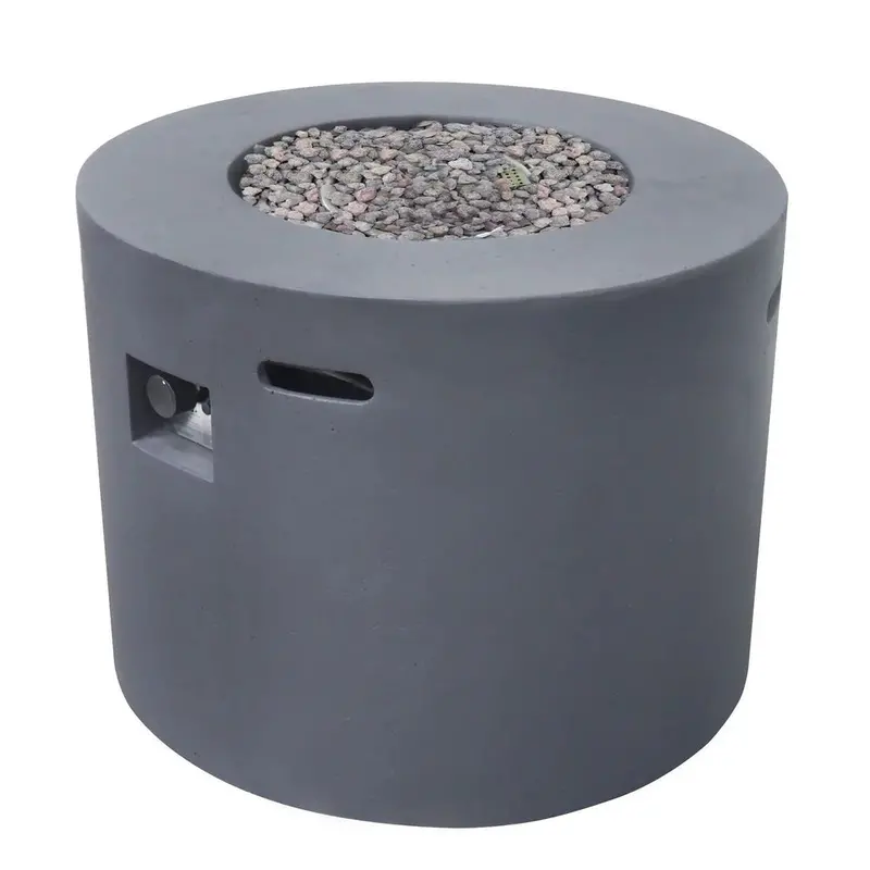 Round Iron Fire Pit With 40,000 Btu 2