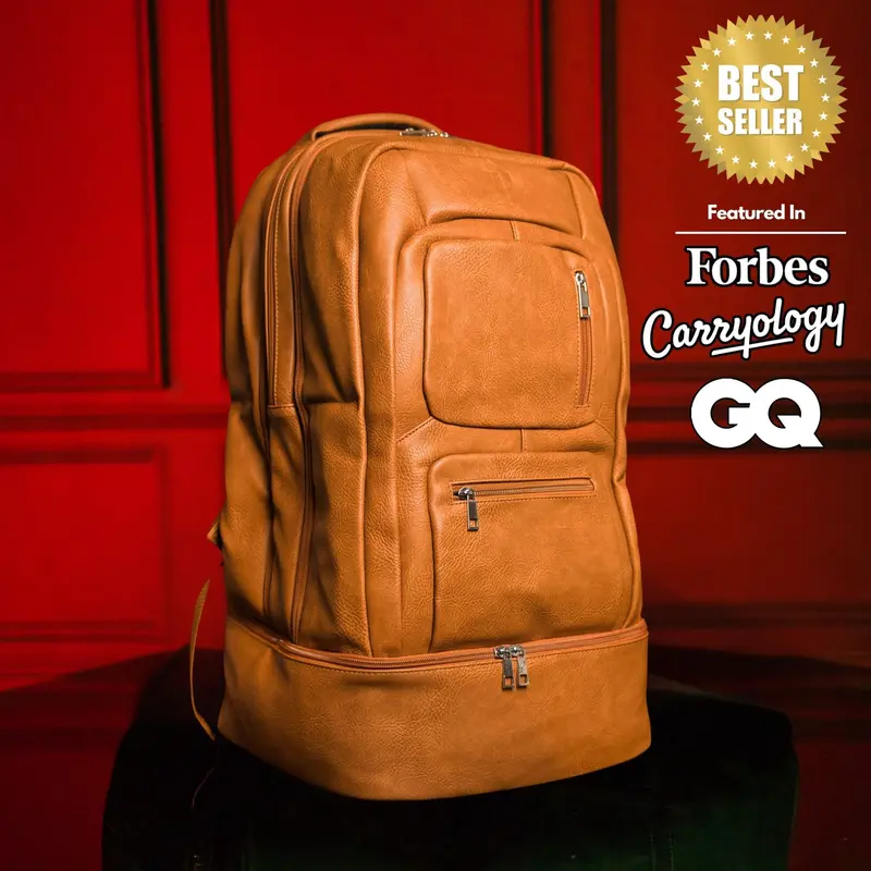 Sole Premise Brown Leather Luxury Carry-On Bag (Patented Signature Design) 1