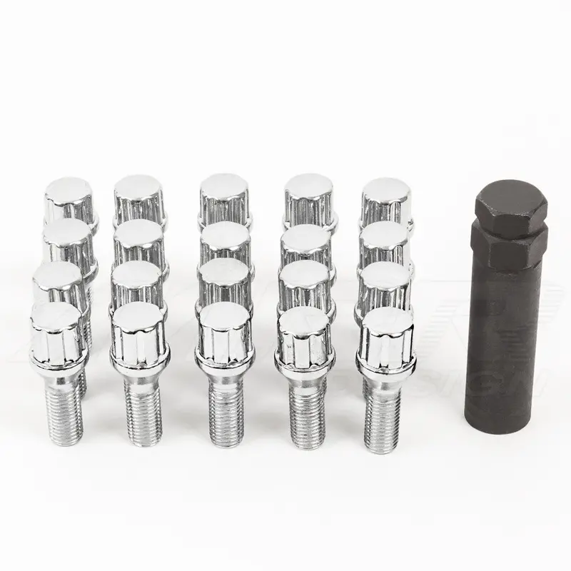 Spline Lug Bolts Chrome M12x1.5 W/ Key 1