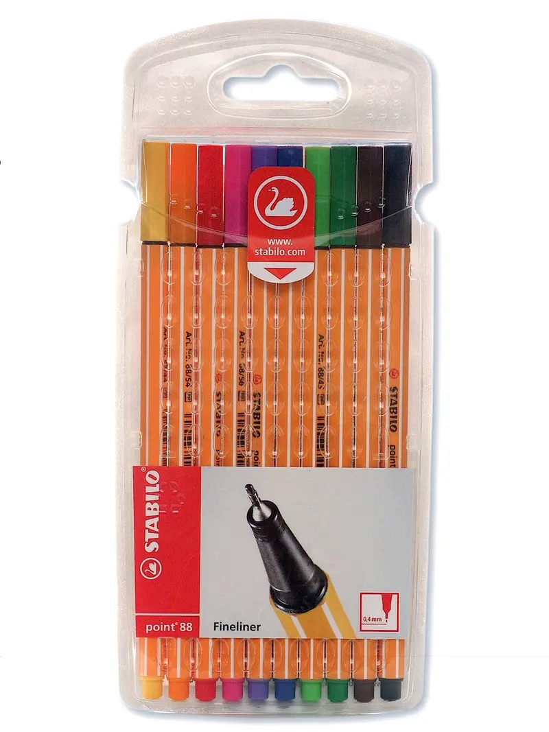 Stabilo Point 88 Fineliner Pens- Wallet Of 10 Colors 1