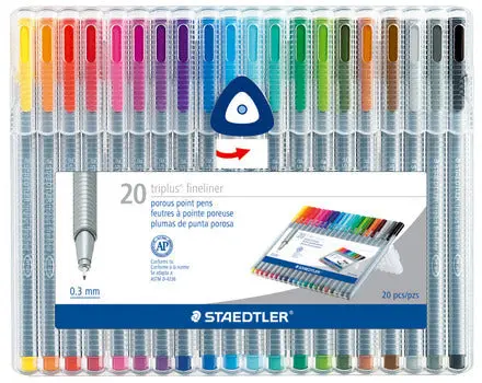 Staedtler Triplus Fineliner .3 Mm Colored Pens- Set Of 20 1