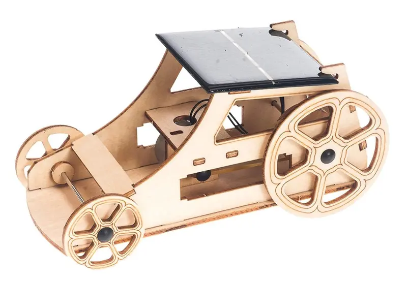 #Stem3001 Wooden Solar Powered Car Kit 1