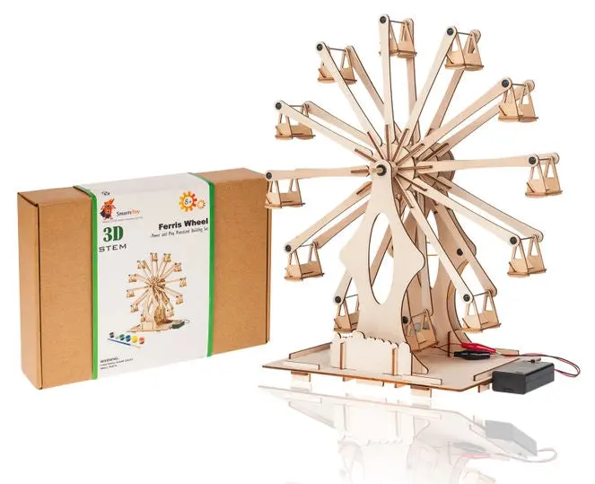 #Stem3003 Wooden Ferris Wheel Kit, Battery Operated 1