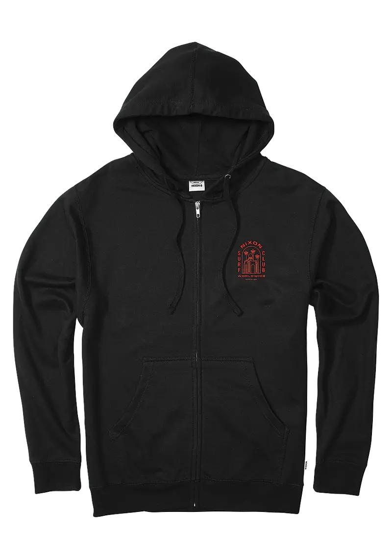 Temple Zip Hoodie - Black 1