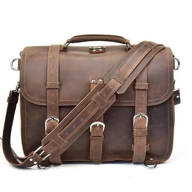 The Gustav Messenger Bag | Large Capacity Vintage Leather Messenger Bag 2