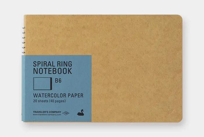 Traveler's Company Spiral Ring Notebook- Watercolor Paper- Horizontal B6 1
