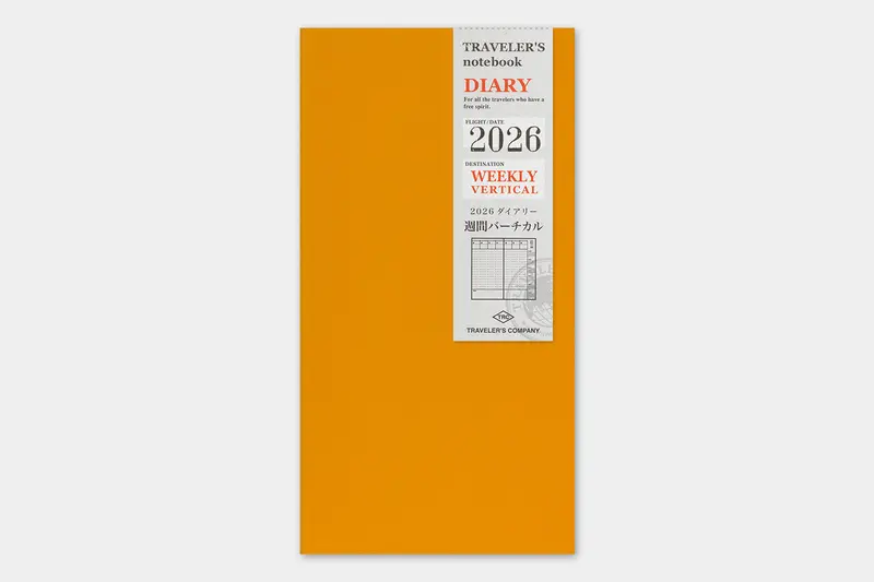 Traveler's Notebook Refill- Regular Size- 2026 Weekly Vertical Diary 1