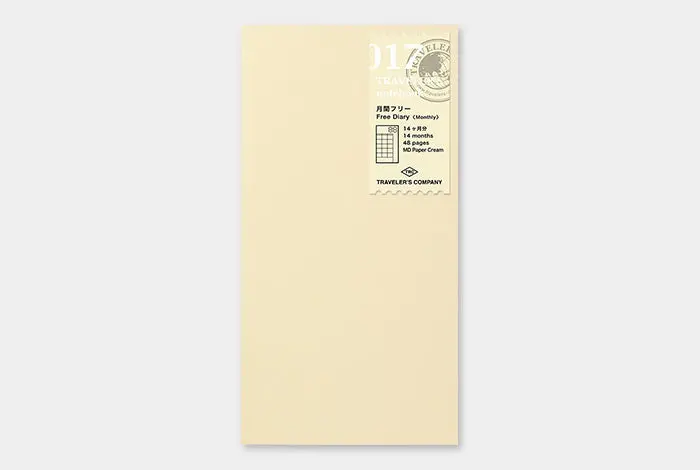 Traveler's Notebook Refill-Regular Size Planner Diary- Monthly 1